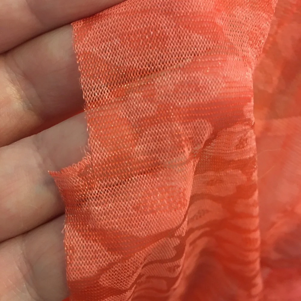 Coral pink soft light stretchy scarf wrap